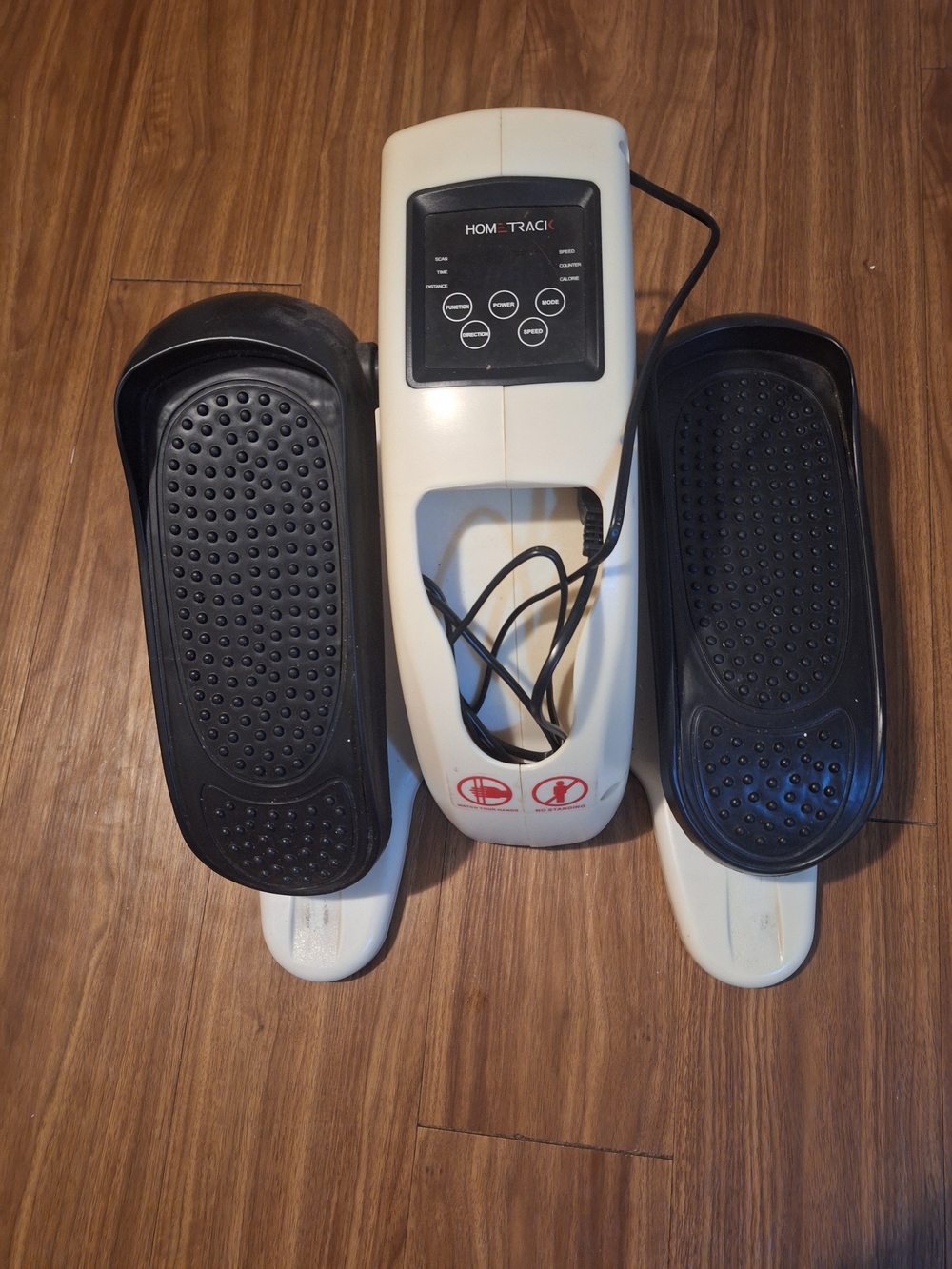 White and Black Under-Desk Stepper with Resistance Controls